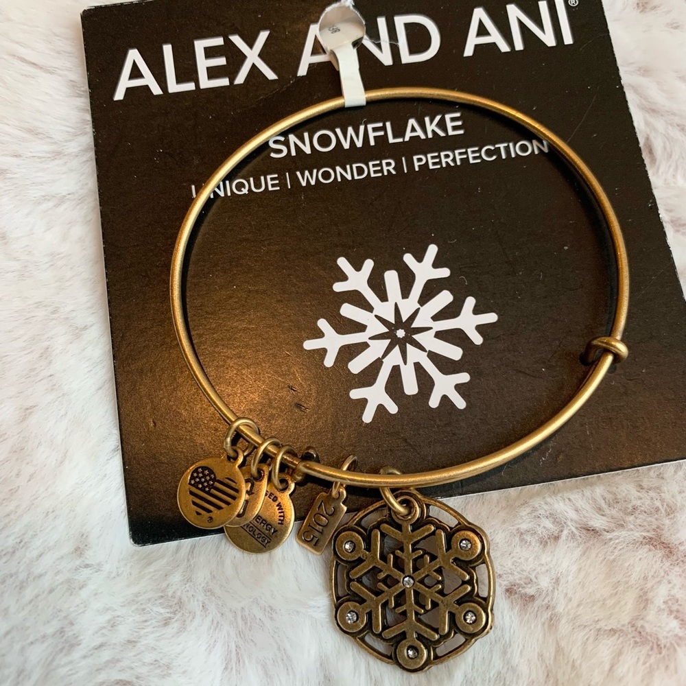 Nib Alex And Ani Snowflake Charm Bangle - image 2